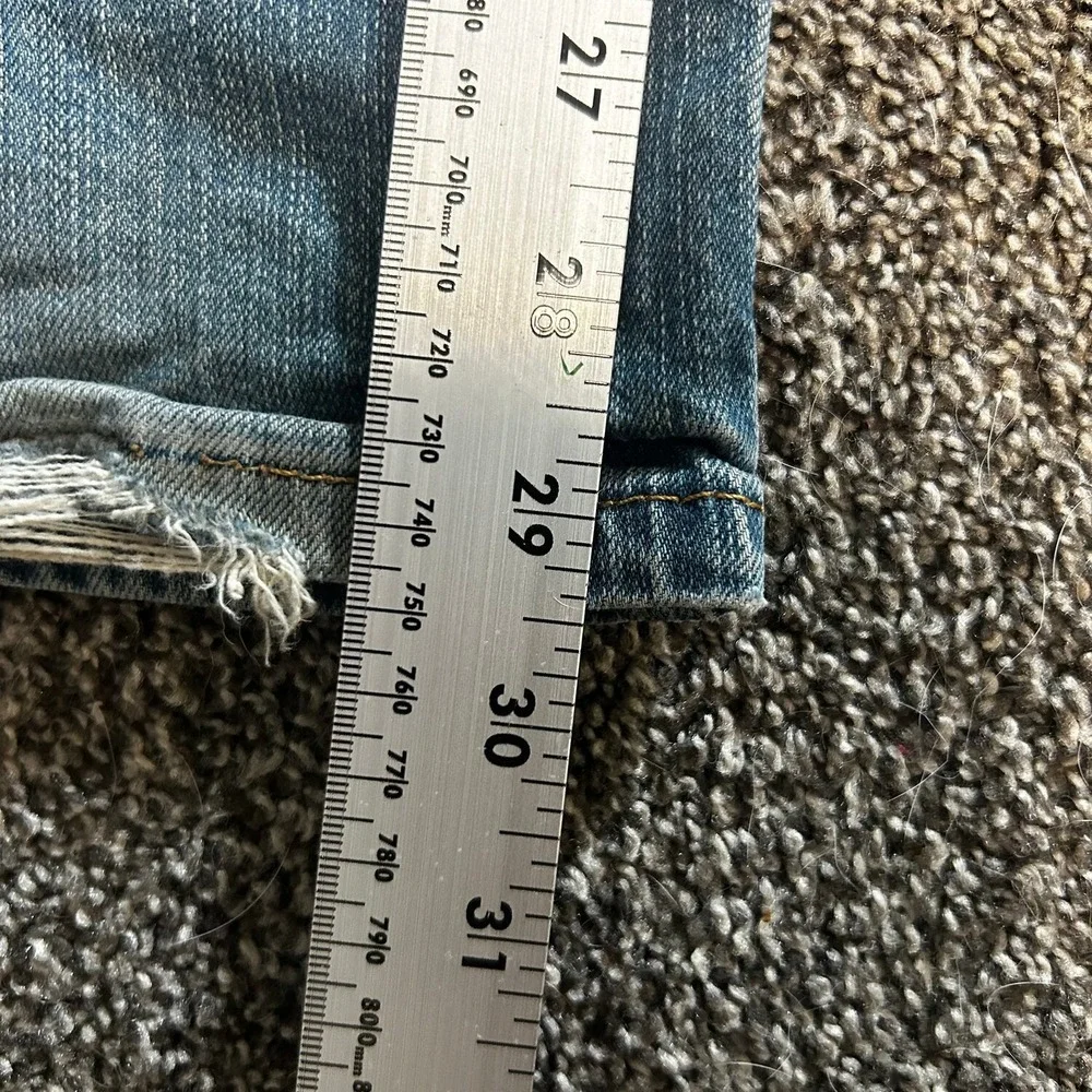 Levi's 514 Straight Fit Jeans Mens 38x32 Light Wash Fair Distressed Thrashed